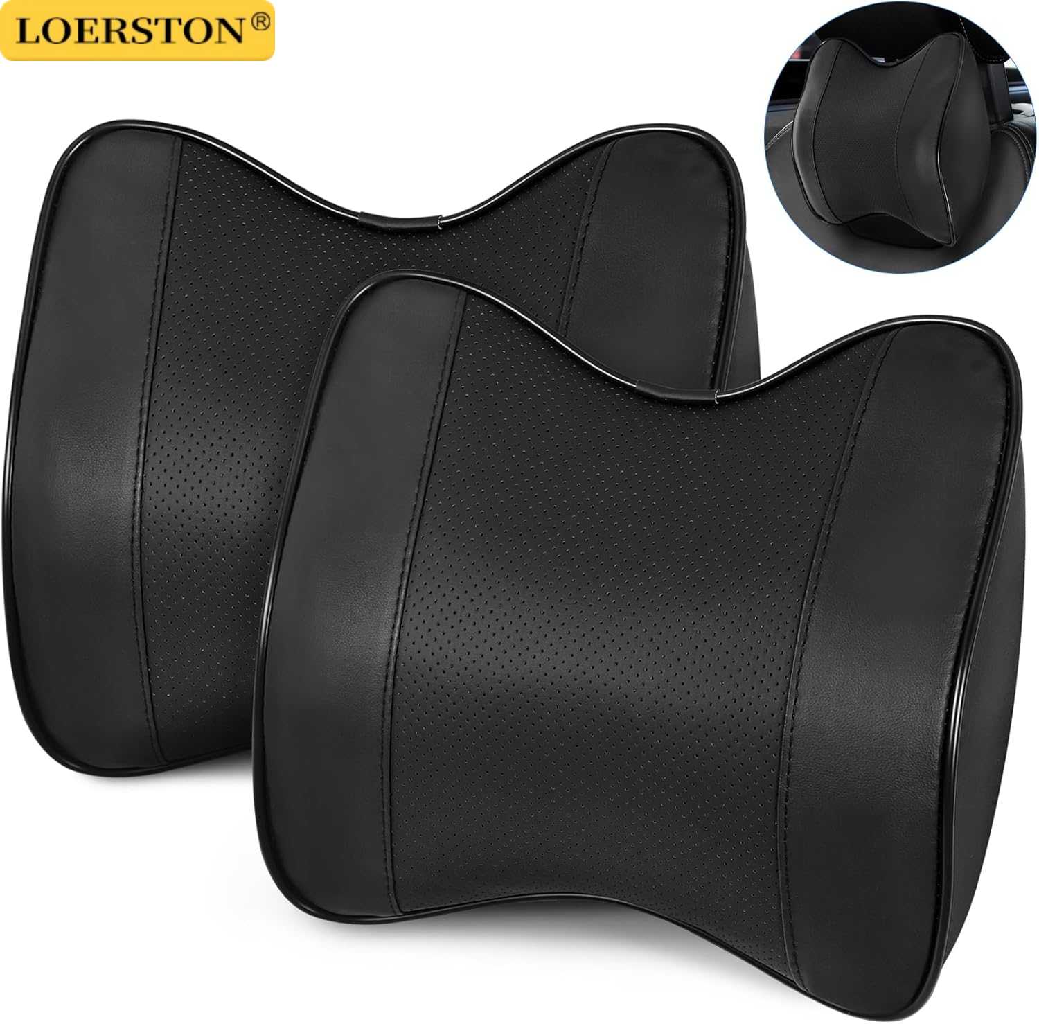 Memory Foam Car Neck Pillow Lumbar Support - Cuscino Poggiatesta per Auto, Supporto Lombare