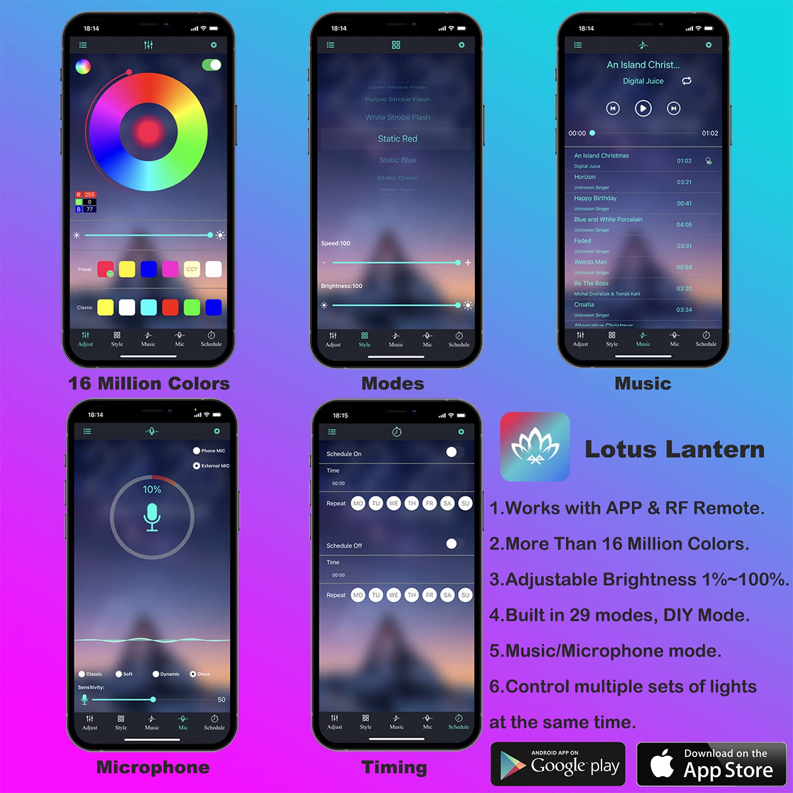 Luci di striscia ambientali pe - Led Ambient Interior Car Lights App Control recensione e prezzo