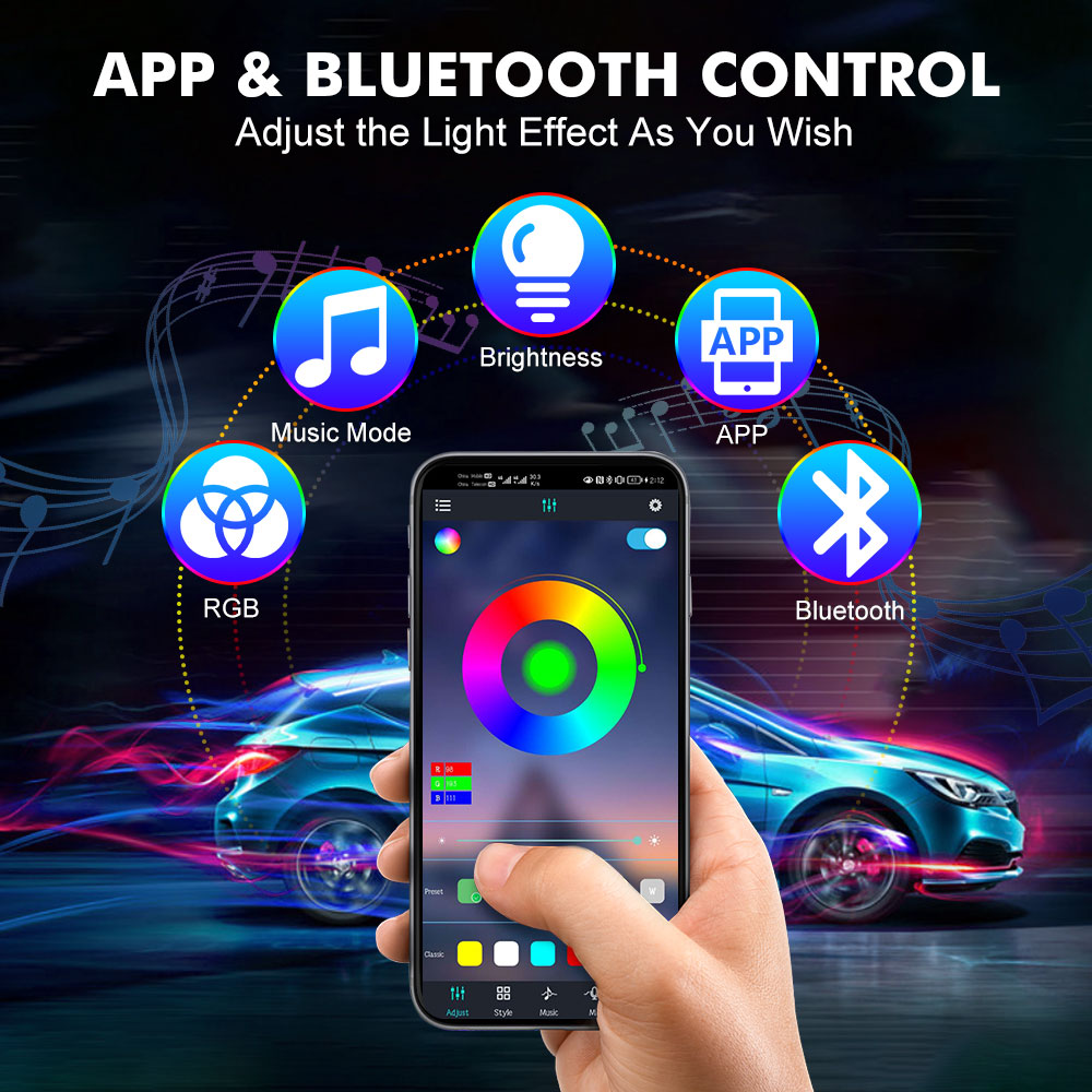Neon LED Interni Luce per auto - Led Ambient Interior Car Lights App Control recensione e prezzo